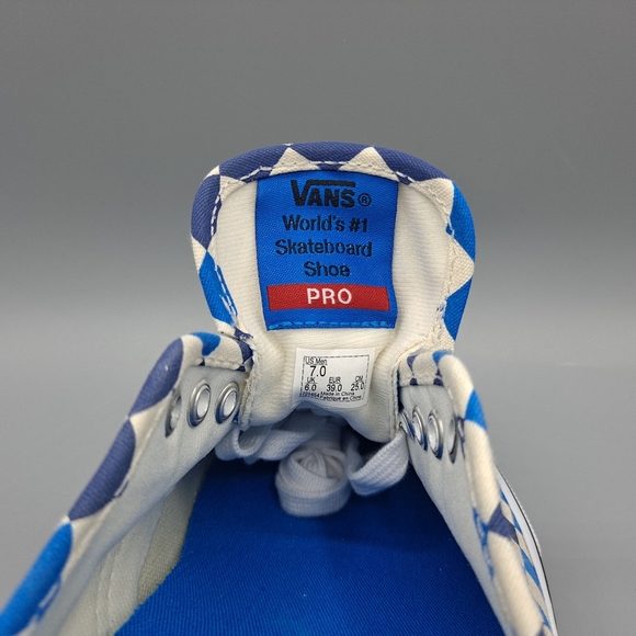 New Vans Authentic Pro Checkerboard Indigo Blue Classic White Men 7= Women's 8.5 - Picture 7 of 11